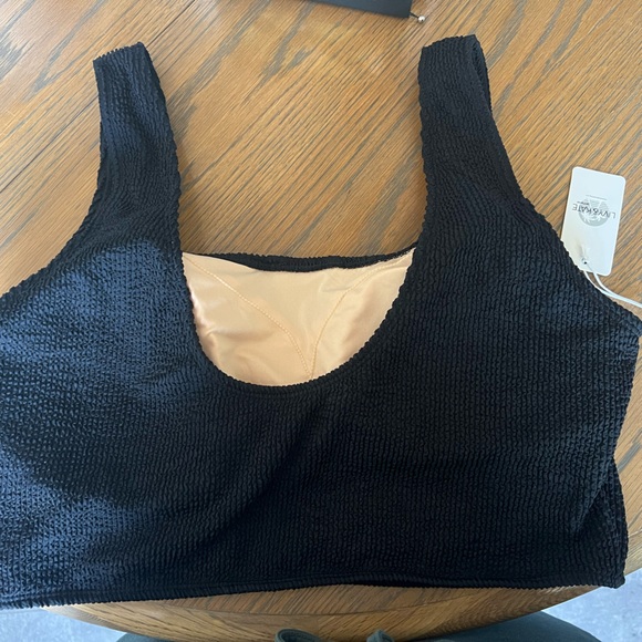 Black Bikini Ribbed Top - Picture 3 of 6